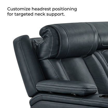 Sable Super Zero-Gravity Power Reclining Sofa with Reading Light & Drop-Down Table