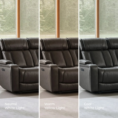 Sable Super Zero-Gravity Power Reclining Sofa with Reading Light & Drop-Down Table