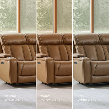 Sable Super Zero-Gravity Power Reclining Sofa with Reading Light & Drop-Down Table