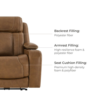 Sable Super Zero-Gravity Power Reclining Sofa with Reading Light & Drop-Down Table