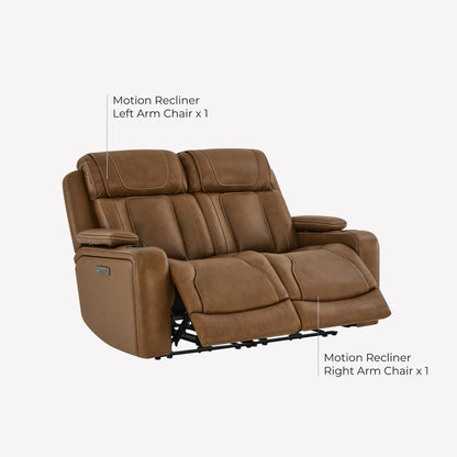 Sable Super Zero-Gravity Power Reclining Sofa with Reading Light & Drop-Down Table