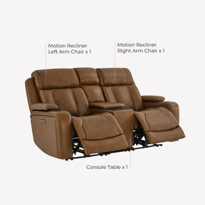 Sable Super Zero-Gravity Power Reclining Sofa with Reading Light & Drop-Down Table