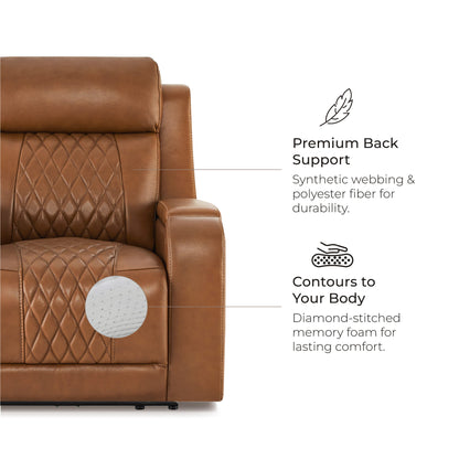 Victor Genuine Leather Power Recliner with Heat & Cooling