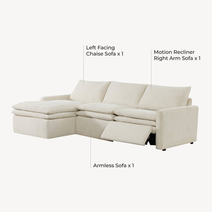 Ohana Zero Gravity Modular Lay-Flat Reclining Sofa with Chaise