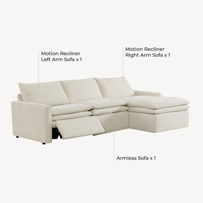 Ohana Zero Gravity Modular Lay-Flat Reclining Sofa with Chaise