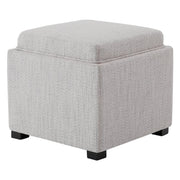 Stylish white cube ottoman with textured surface, perfect for modern living spaces - CHITA Living