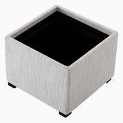 Textured white cube ottoman with lid, ideal for modern living spaces - CHITA Living