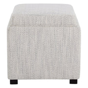 Textured white cube ottoman with lid, ideal for modern living spaces - CHITA Living