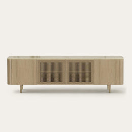 79" Renee Cane TV Stand with Marble Top