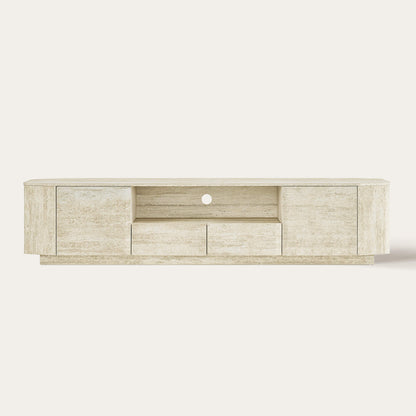 79" Aaron Modern Travertine Large-Capacity TV Console