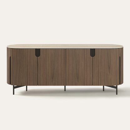 79" Blake 4-Door Travertine Top Sideboard