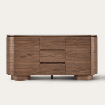 63" Todd Walnut Sideboard with Cylindrical Base