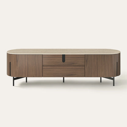 79" Blake Modern TV Stand with Travertine Top