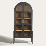 83" Kyle Solid Wood Arched Tall Cabinet Sideboard
