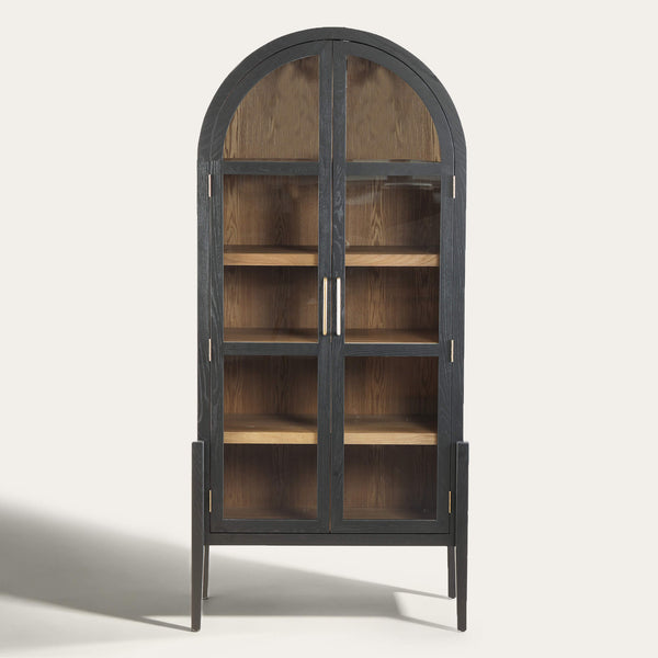 83" Kyle Solid Wood Arched Tall Cabinet Sideboard