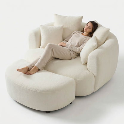 Zenith Round Soft-Touch Swivel 1.5 Seater Armchair