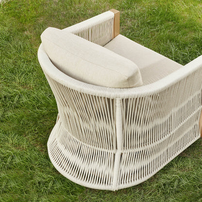 Acker Rope Outdoor Swivel Lounge Chair