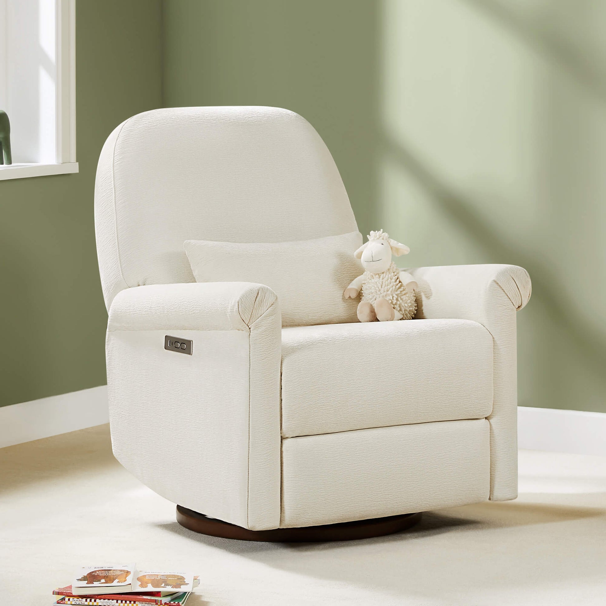 Nursery Glider Leather Power Swivel Recliner Small Spaces Swivel