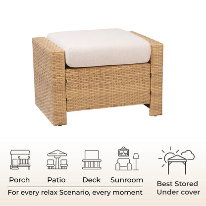 Calum Rattan Outdoor Ottoman