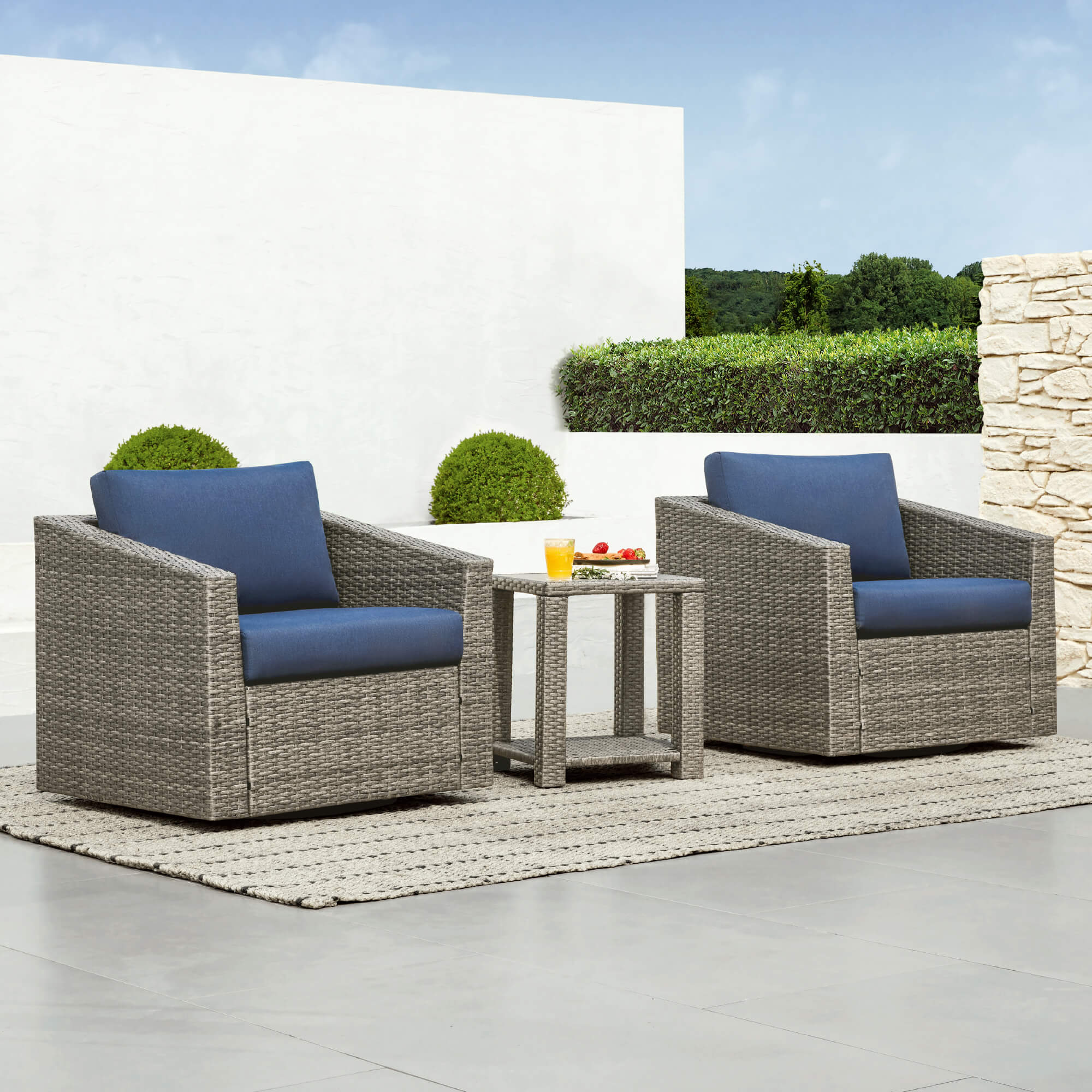 Gray wicker chairs outdoor clearance