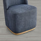 Lilibet Wingback Performance Fabric Dining Chair With Casters