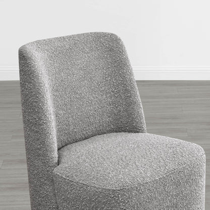 Textured gray wingback chair with a stylish curved design on a modern floor - CHITA Living