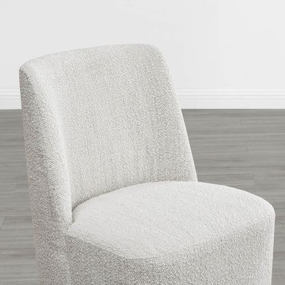 Cream textured wingback dining chair with curved design in minimalist interior - CHITA Living