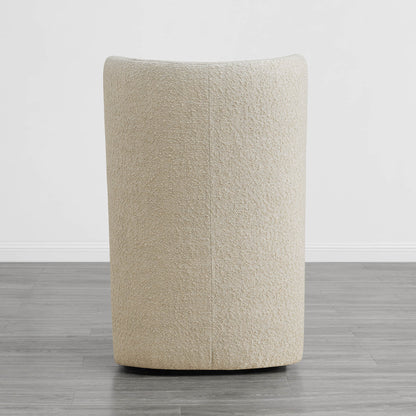 Back of cream textured wingback dining chair with curved design in modern setting - CHITA Living