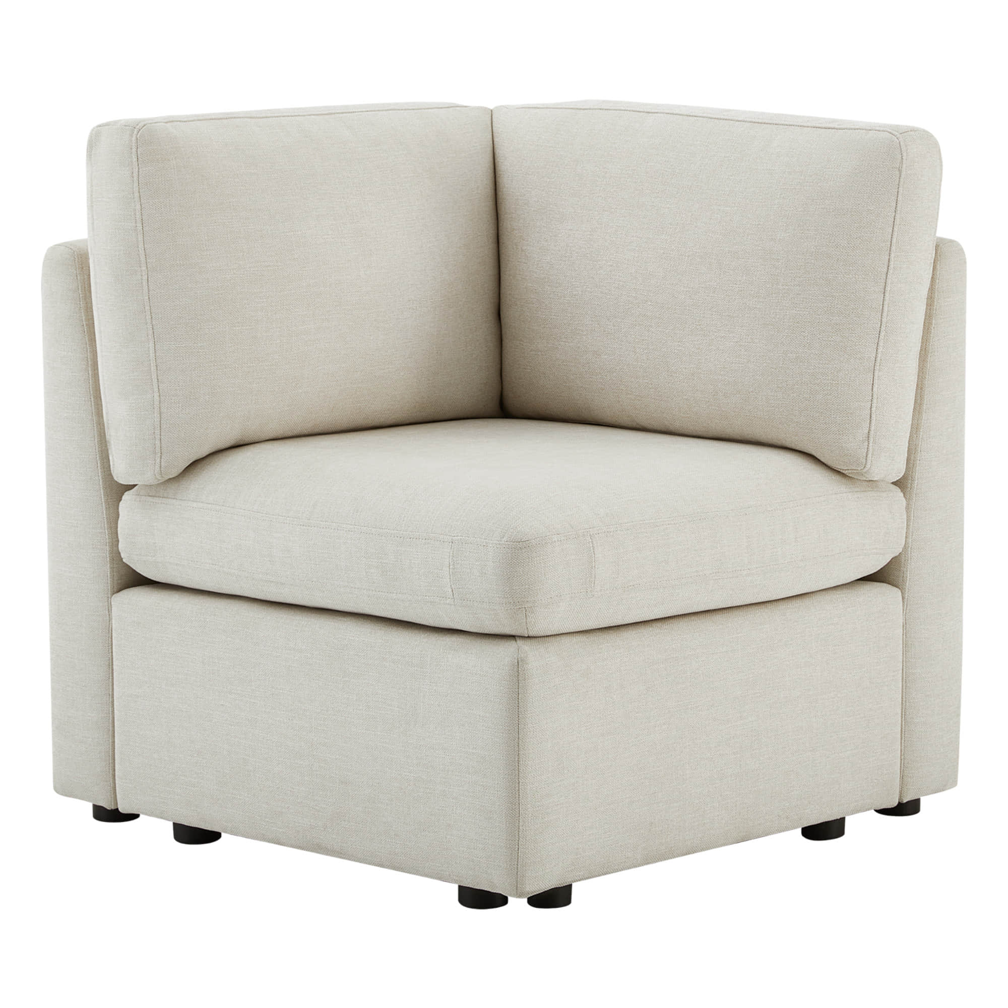 Delaney modular corner seat in light beige fabric, perfect for stylish living spaces - CHITA Living