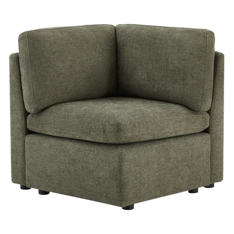 Olive green Delaney modular corner seat with modern design and cozy cushioning - CHITA Living