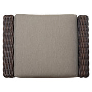 Gray outdoor cushion with rattan edges, designed for patio furniture - CHITA Living