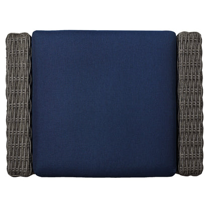 Navy cushion with rattan edges for Elara outdoor lounge chairs - CHITA Living