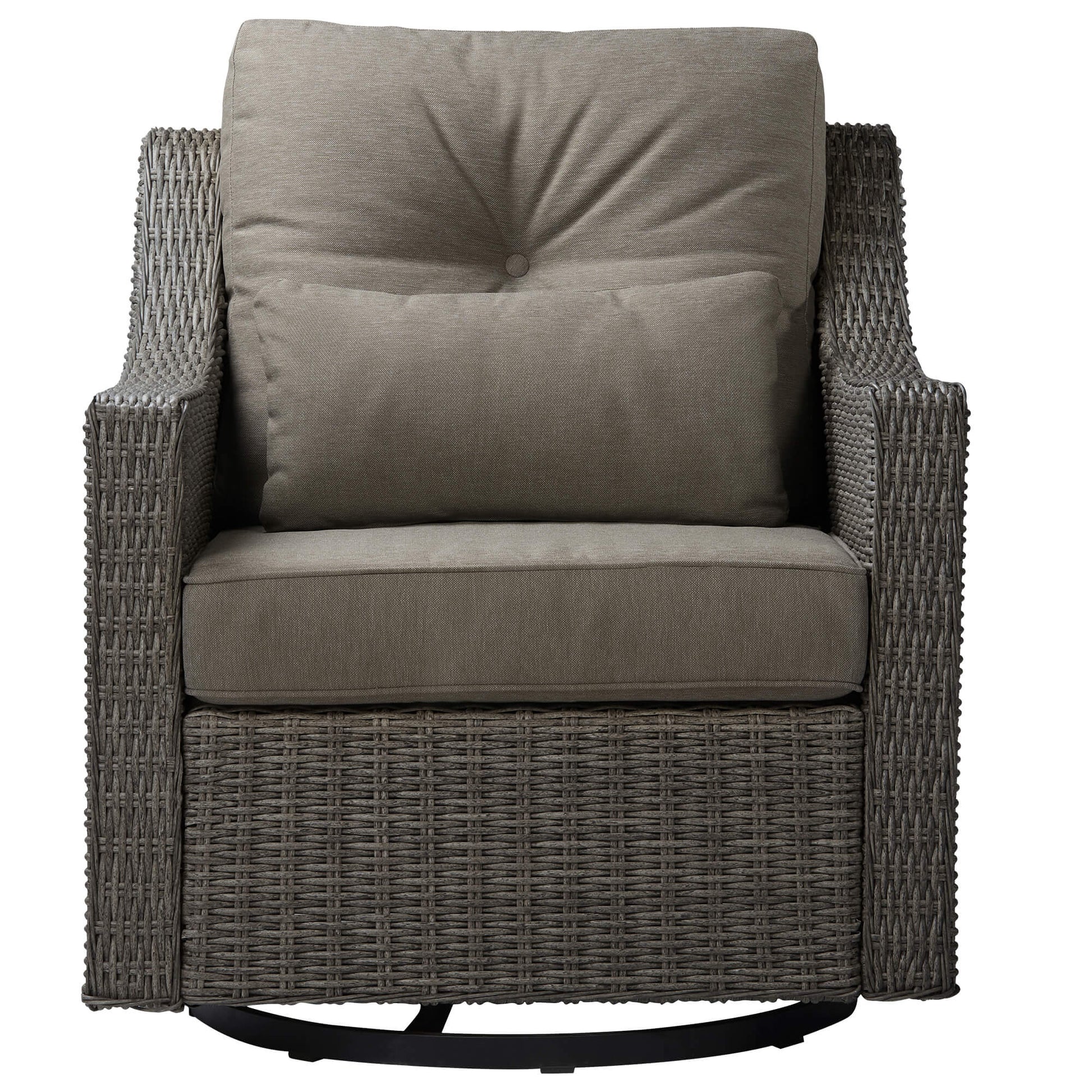 Comfortable gray wicker chair with plush cushion for outdoor relaxation - CHITA Living