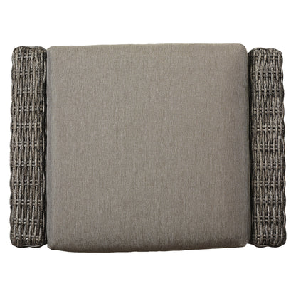 Gray outdoor cushion with rattan edges for stylish patio furniture - CHITA Living