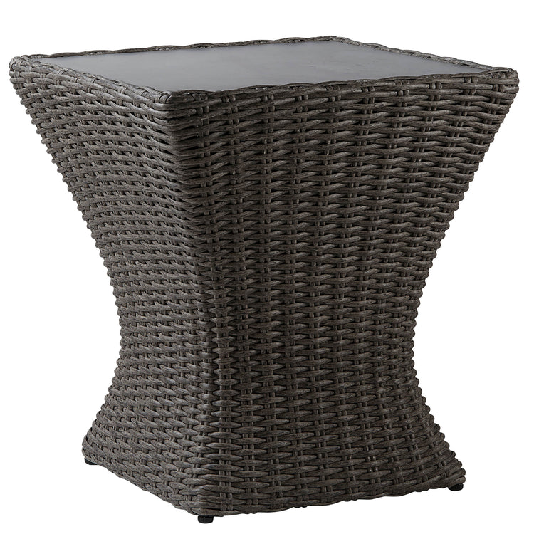 Elara Rattan Outdoor Side Table with sleek design, ideal for modern outdoor spaces - CHITA Living