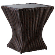 Elara Rattan Outdoor Side Table with modern woven design for patios and sunrooms - CHITA Living