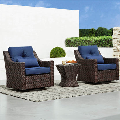 Outdoor seating with Elara Rattan Side Table, perfect for patios and relaxation - CHITA Living