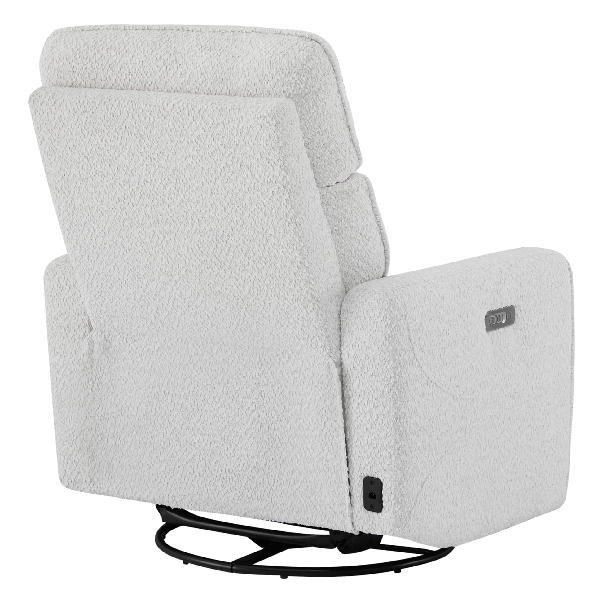 Elysian Power Swivel Glider Recliner back view with adjustable headrest and swivel base - CHITA Living