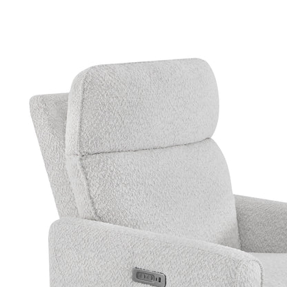 Elysian Power Swivel Glider Recliner headrest with soft textured fabric - CHITA Living