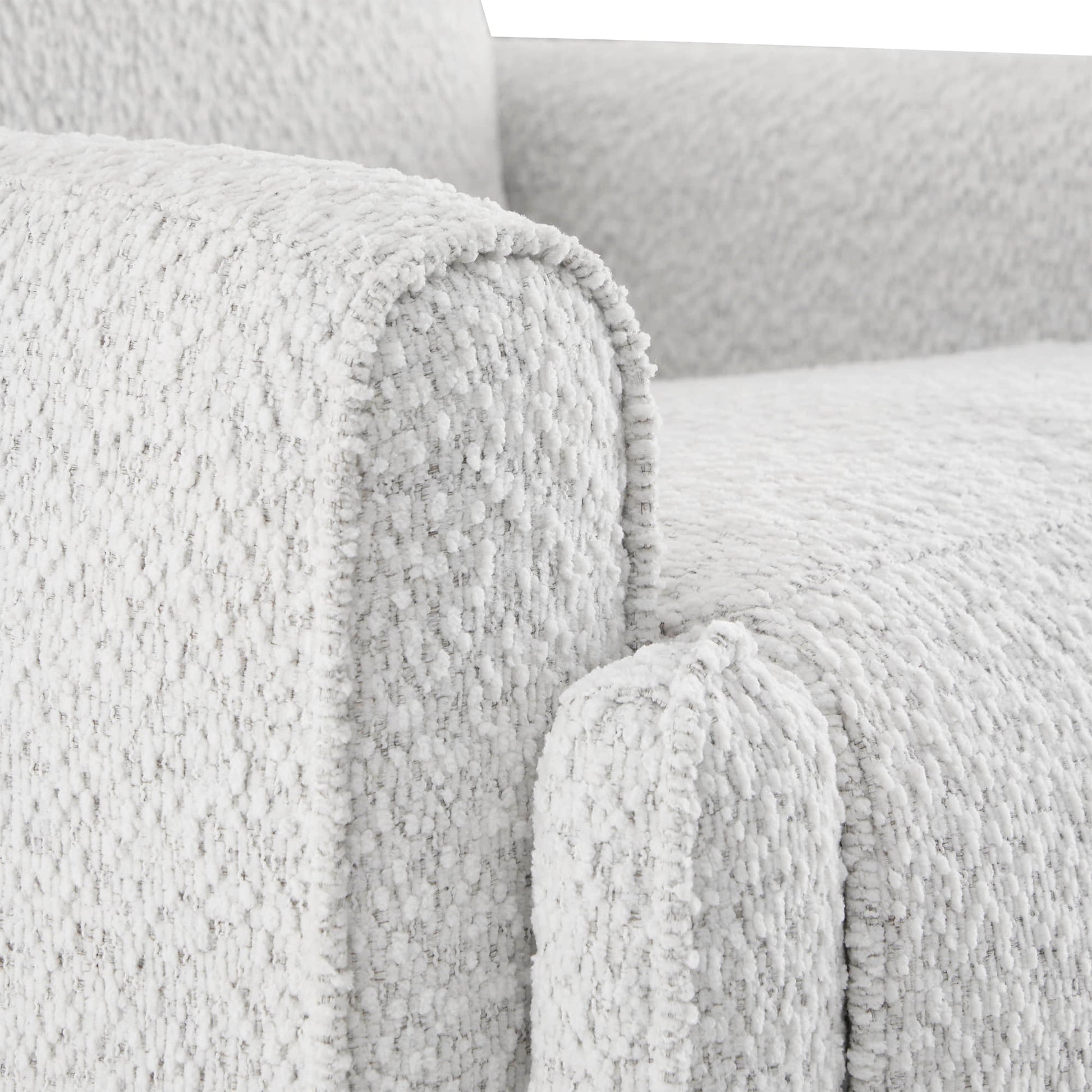 Close-up of textured white fabric on Elysian Power Swivel Glider Recliner - CHITA Living