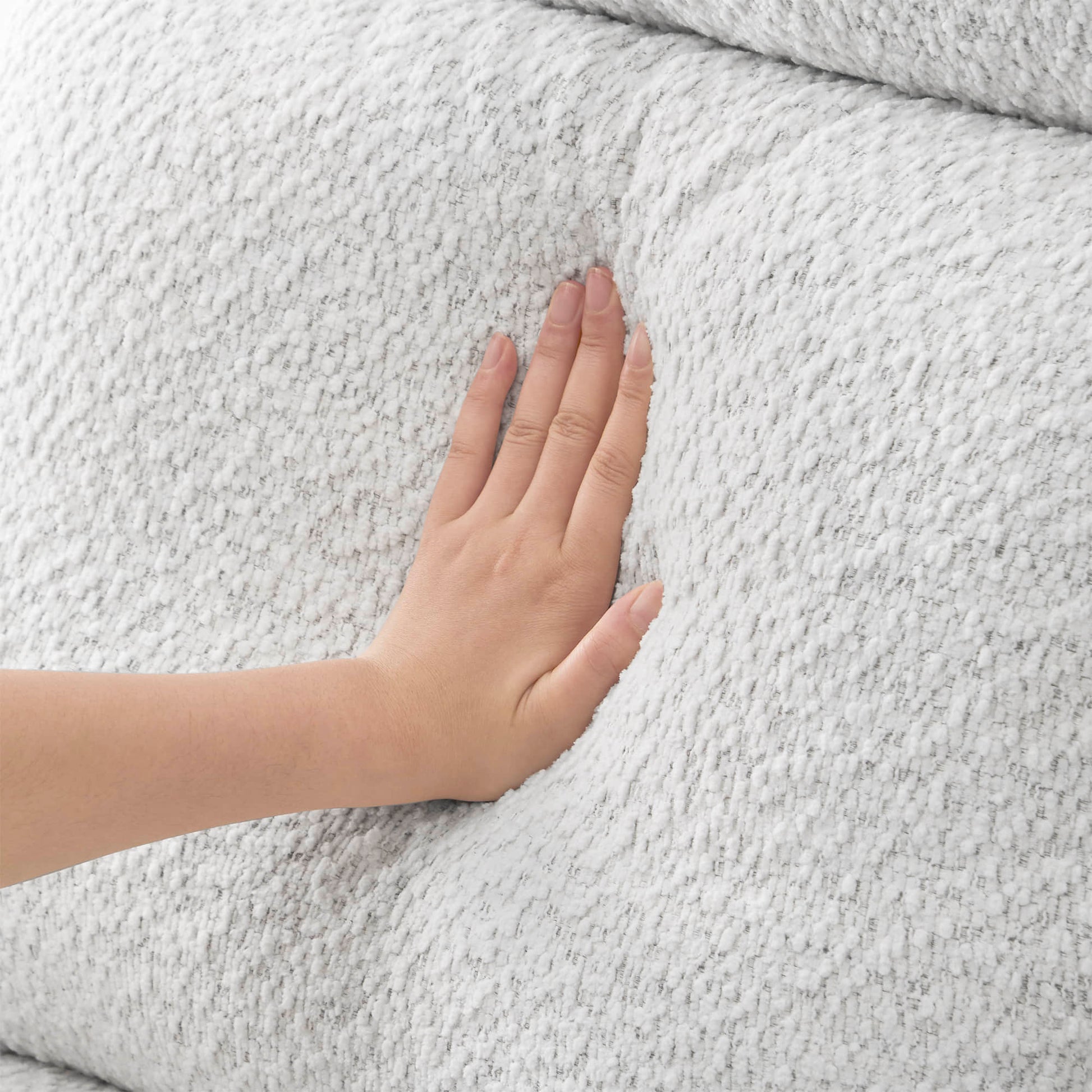 Close-up of soft, durable fabric on Elysian power swivel glider recliner - CHITA Living