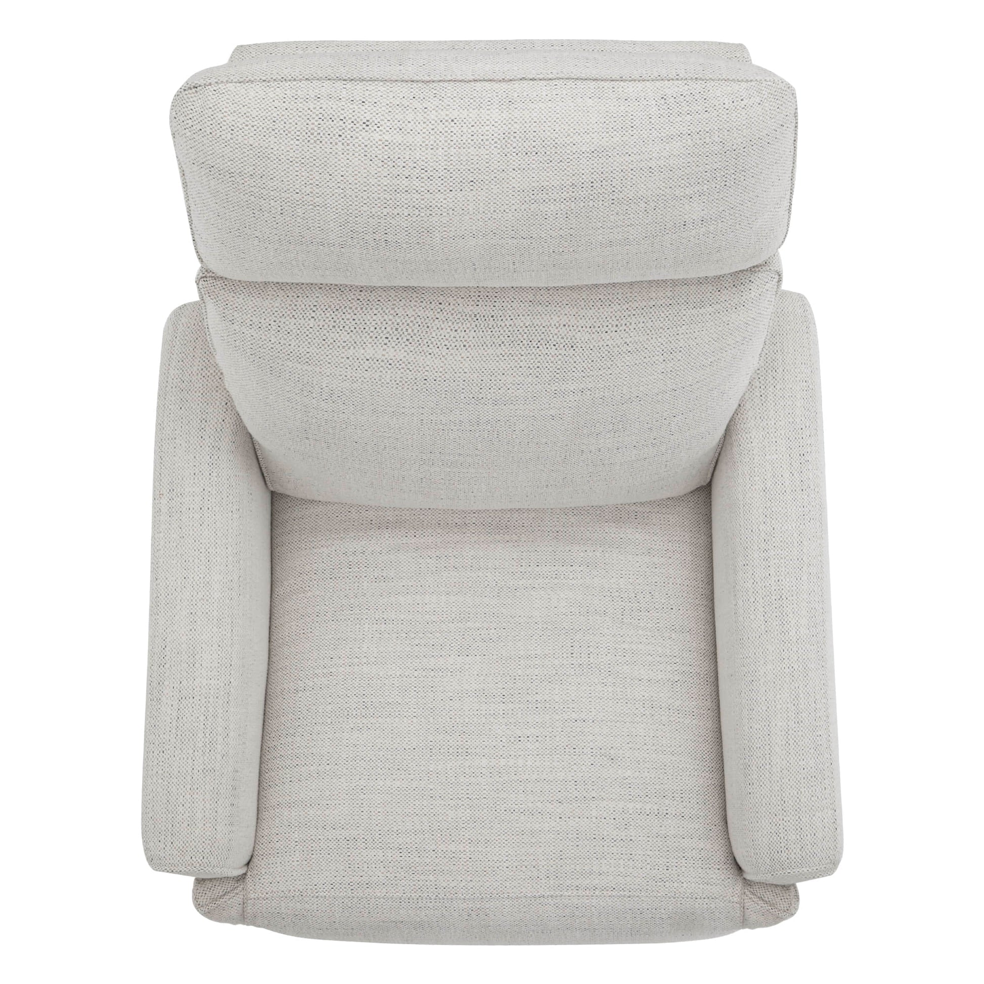Top view of Elysian Power Swivel Glider Recliner showcasing plush fabric and adjustable headrest - CHITA Living