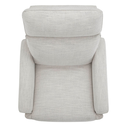 Top view of Elysian Power Swivel Glider Recliner showcasing plush fabric and adjustable headrest - CHITA Living