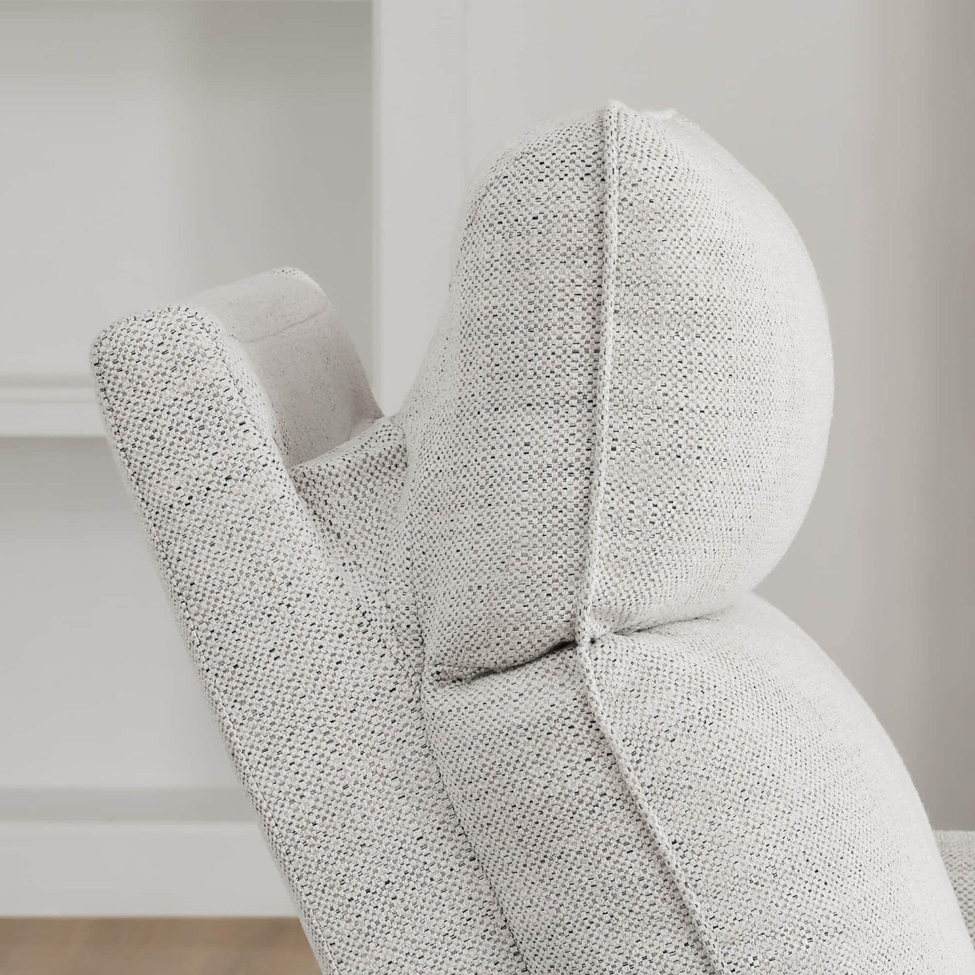 Close-up view of adjustable headrest and textured upholstery on Elysian Recliner - CHITA Living