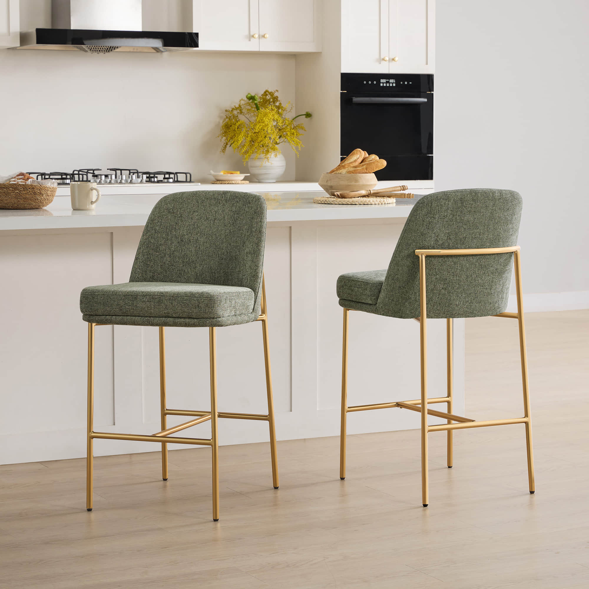 Golda Counter Stools with Metal Base