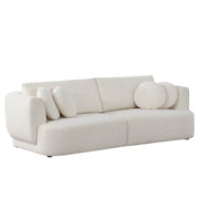 Grace 2-seat modular curved white sofa with plush round cushions in a stylish living room - CHITA Living