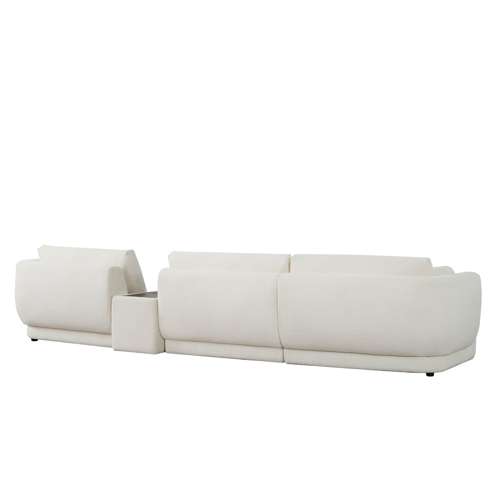 Grace 3-Seat Modular Curved Sofa in light boucle with a sleek design - CHITA Living