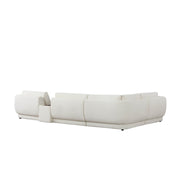 Grace 4-seat curved sofa in light boucle fabric, modern living room style - CHITA Living