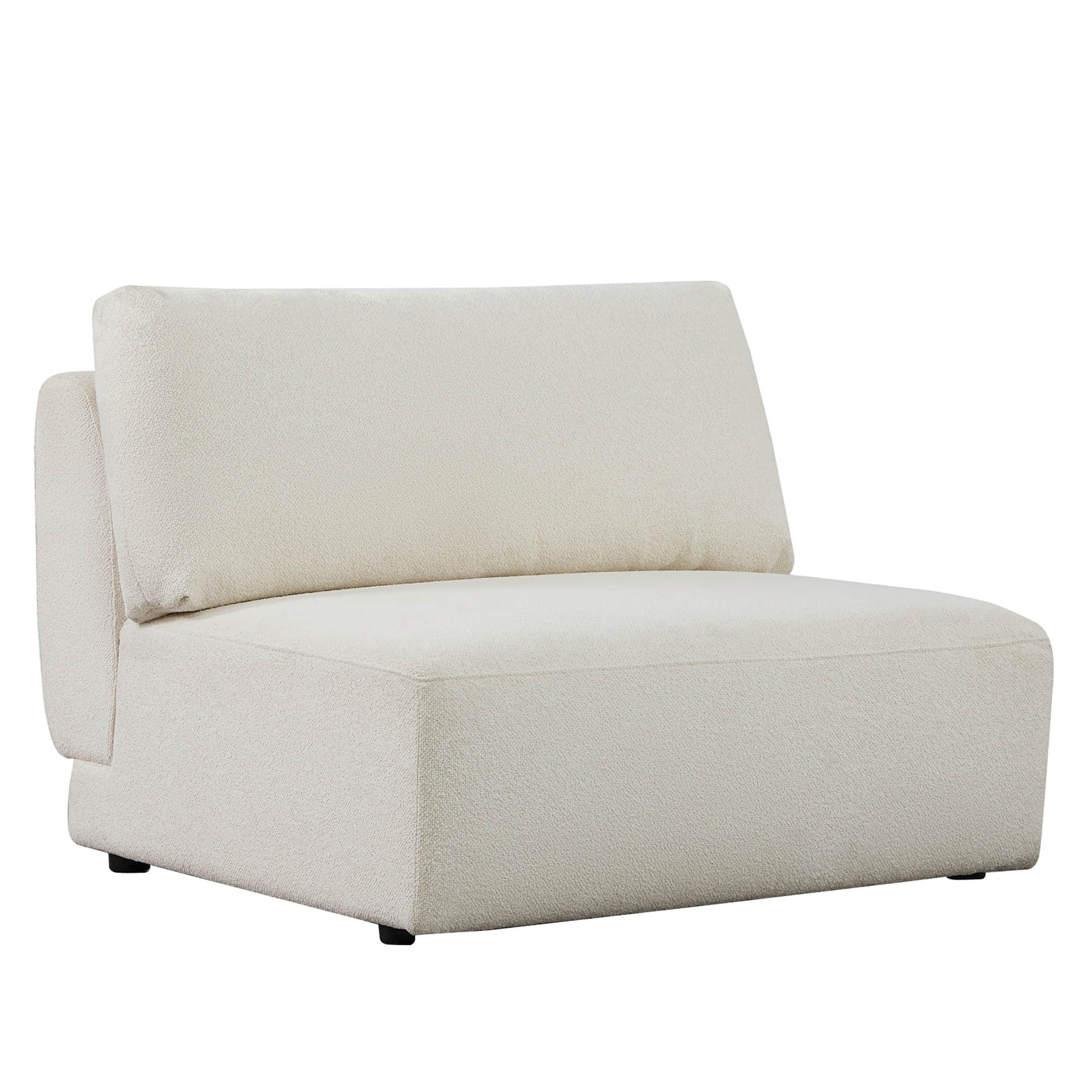 Modern Grace modular armless sofa chair upholstered in soft boucle fabric - CHITA Living