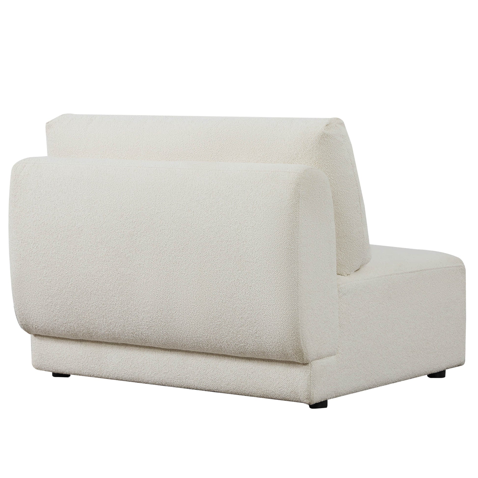 Grace modular armless sofa chair with soft boucle fabric in a minimalist setting - CHITA Living